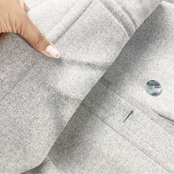 Whistles Grey Wool Button Down Coat Size 6 - Picture 2 of 9